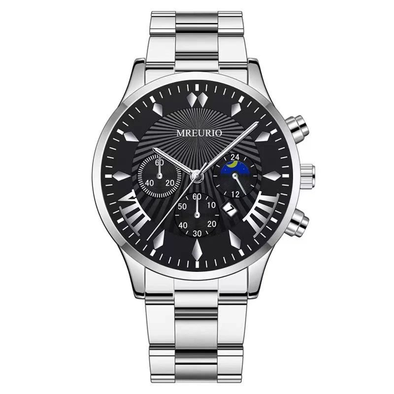 Fashion Men's Alloy Case Stainless Steel Buckle Metal Strap Quartz Watch With Round Dial - Image 30