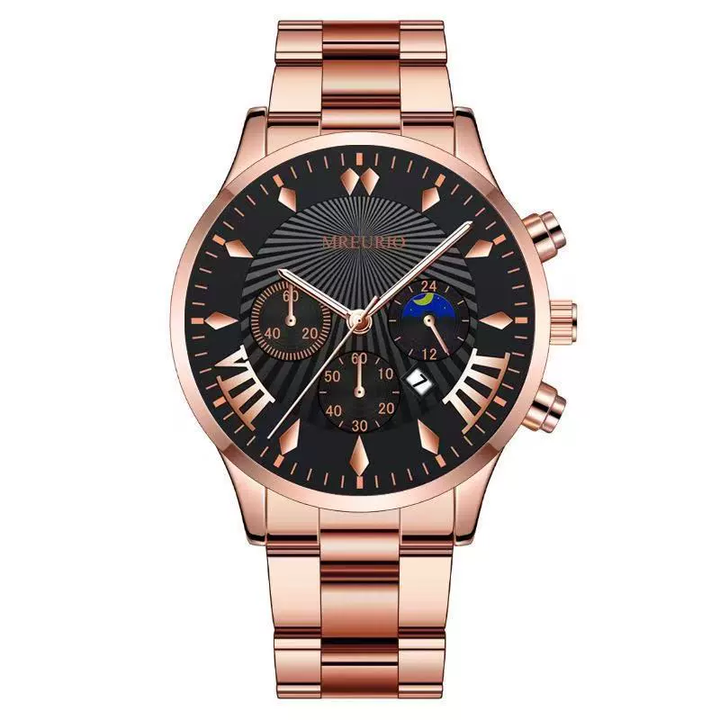 Fashion Men's Alloy Case Stainless Steel Buckle Metal Strap Quartz Watch With Round Dial - Image 33