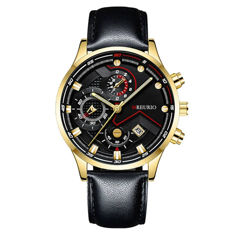 Fashion Men's Metal And Leather Quartz Watch With Round Dial And Stainless Steel Clasp - Image 13
