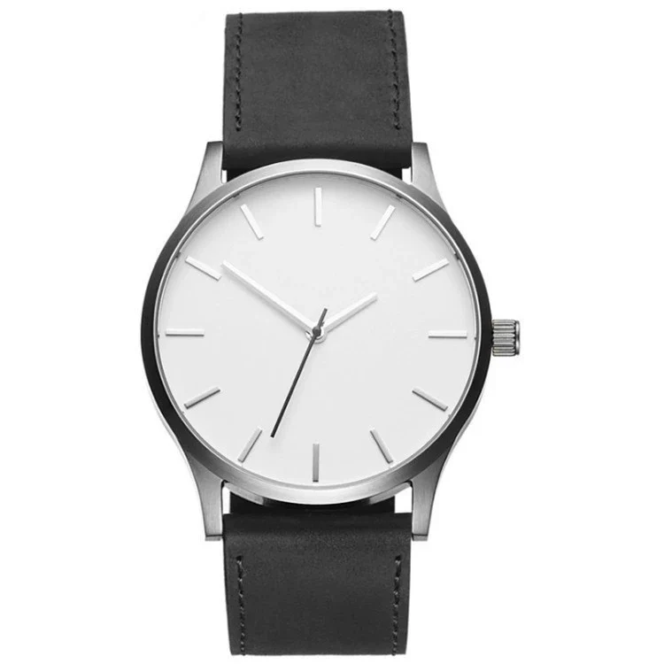 Fashion Men's Metal Case Leather Strap Round Dial Quartz Watch - Image 2