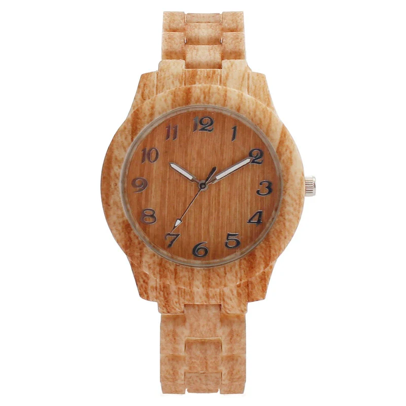 Fashion Men's Plastic Watch With Wood Grain And Round Dial - Image 10