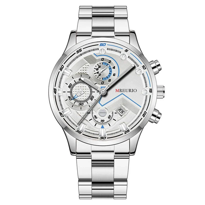 Fashion Men's Watch Metal Case Stainless Steel Strap Round Dial - Image 13
