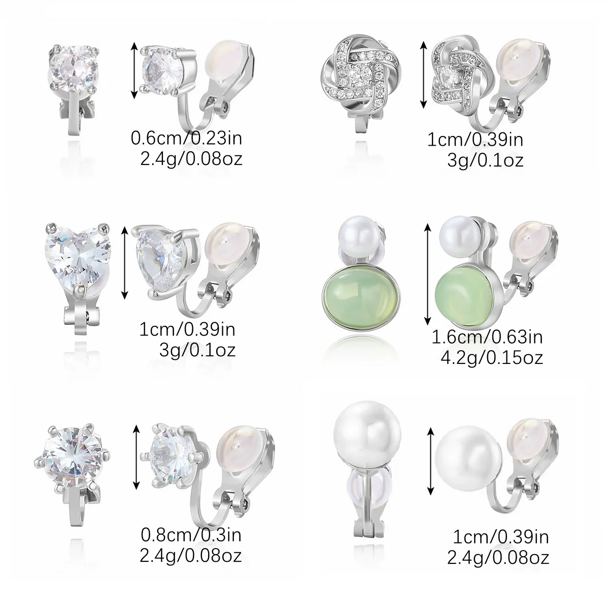 Fashion Metallic Women's Ear Clip Without Ear Holes Copper Geometric Style Set With Diamonds - Image 5