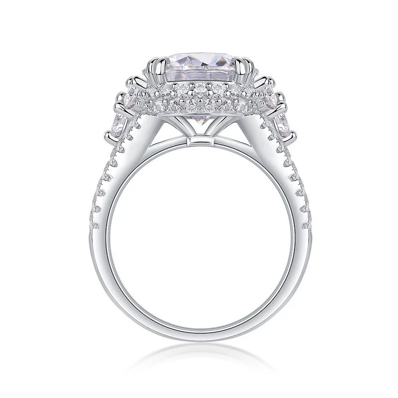 Fashion Moissanite Inlaid Geometric S925 Silver Ring For Women - Image 3