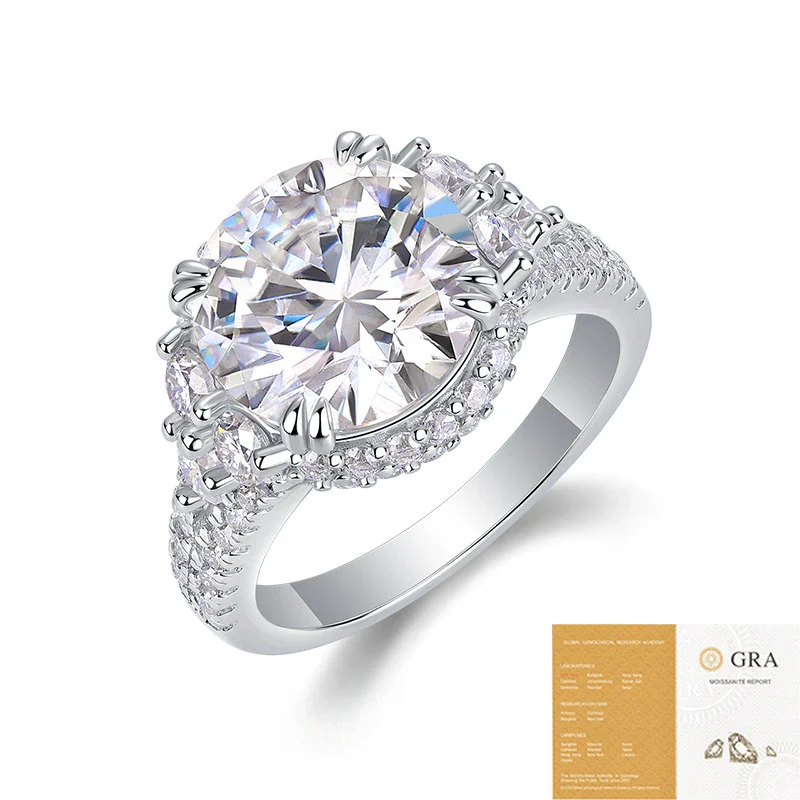 Fashion Moissanite Inlaid Geometric S925 Silver Ring For Women - Image 5
