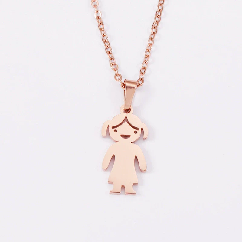 Fashion Necklace Stainless Steel Doll Pendant For Boys And Girls - Image 11