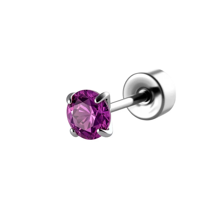 Fashion Ol Geometric Metal Zirconia Piercing Earrings - Image 8