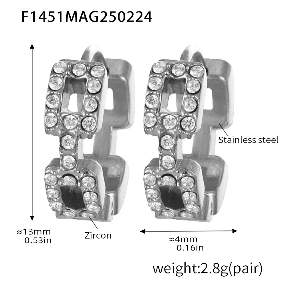 Fashion Ol Style Geometric Stainless Steel Gold Plated Earrings And Ring Jewelry For Women - Image 11
