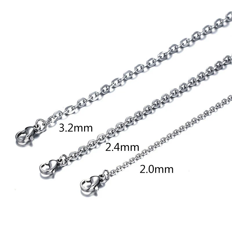 Fashion Pendant Necklace With O Chain Titanium Steel Geometric Pattern Electroplated - Image 4