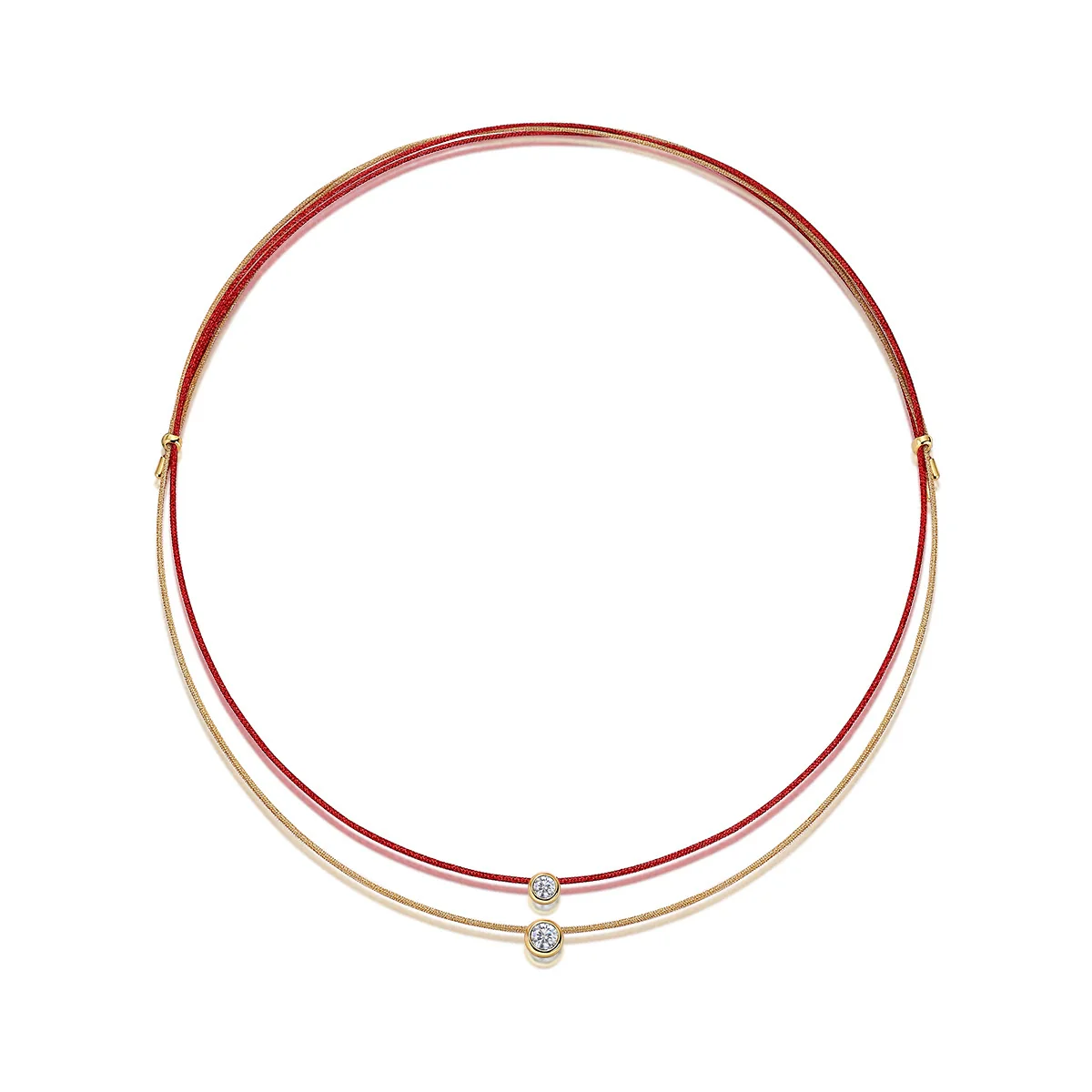 Fashion Red Rope Clavicle Chain 925 Silver Moissanite Inlay Necklace