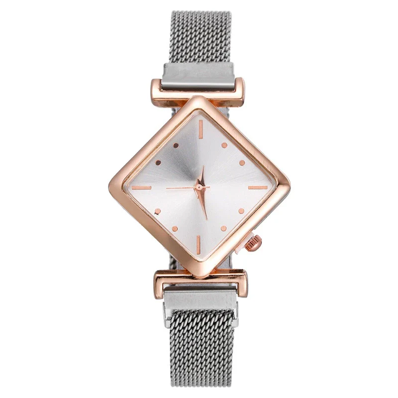 Fashion Rhombus Women's Metal Watch With Quartz Movement And Suction Iron Buckle - Image 12