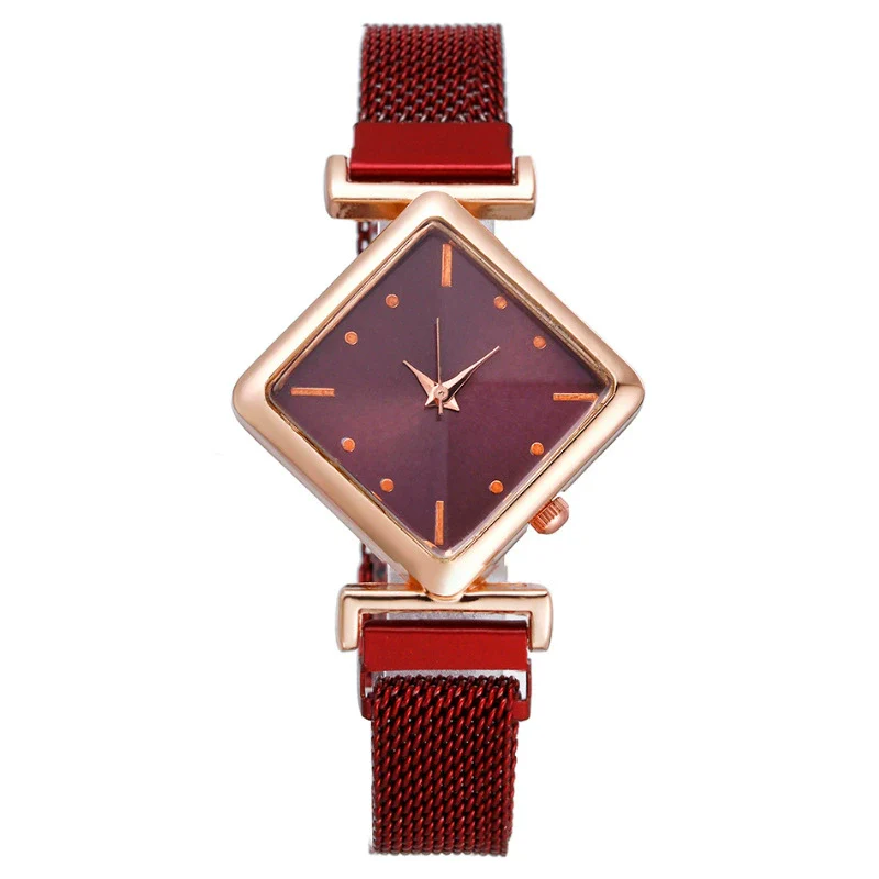 Fashion Rhombus Women's Metal Watch With Quartz Movement And Suction Iron Buckle - Image 4