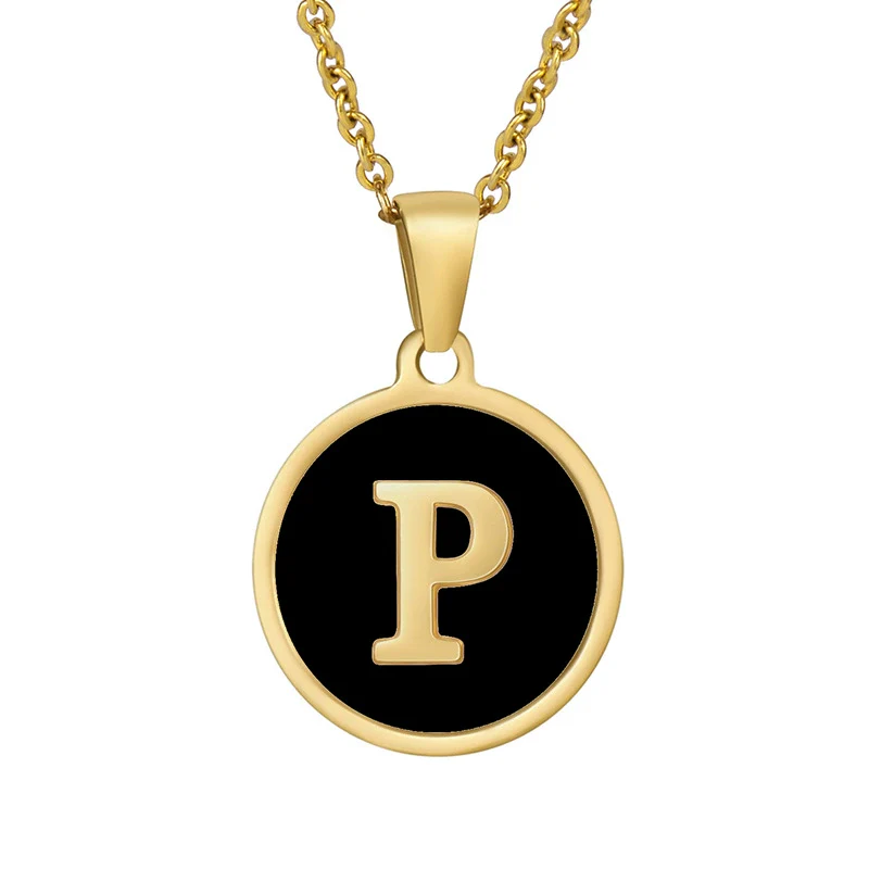Fashion Round Stainless Steel And 316L Stainless Steel Letter Pendant Necklace For Female - Image 21