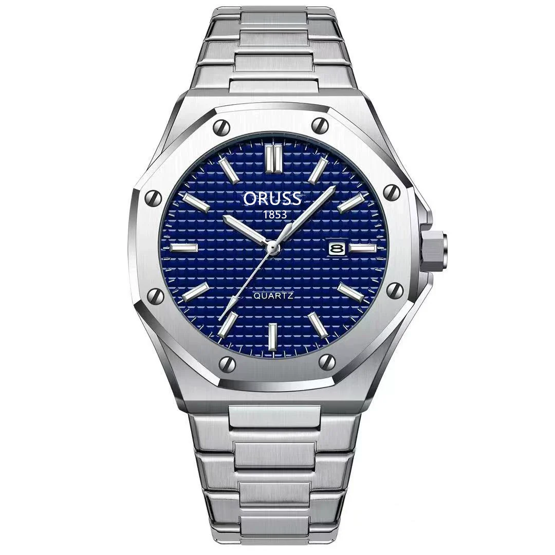 Fashion Simple Men's Stainless Steel Alloy Quartz Wristwatch Round Dial Luminous Waterproof - Image 3