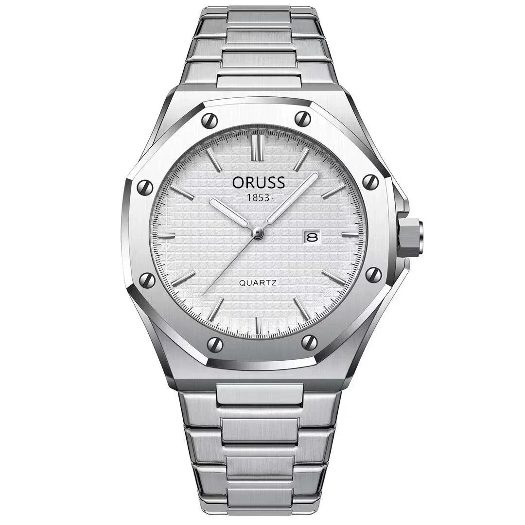 Fashion Simple Men's Stainless Steel Alloy Quartz Wristwatch Round Dial Luminous Waterproof - Image 4