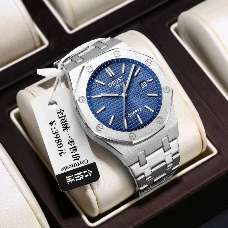 Fashion Simple Men's Stainless Steel Alloy Quartz Wristwatch Round Dial Luminous Waterproof - Image 7