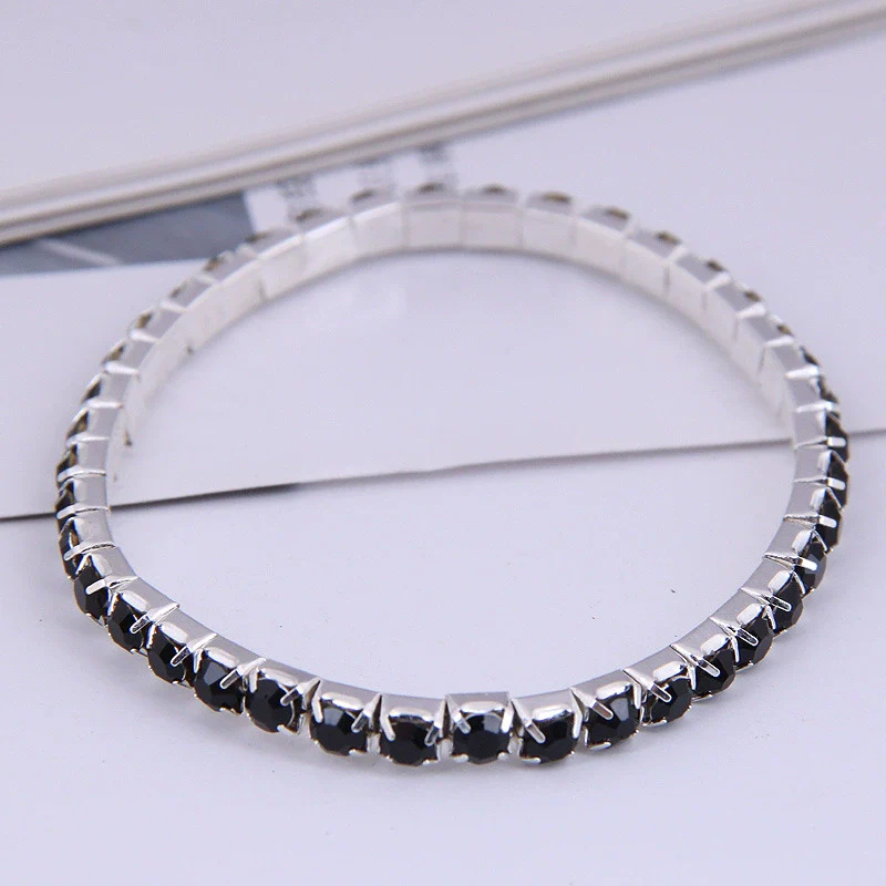 Fashion Simple Single Row Diamond Alloy Female Bracelet - Image 2
