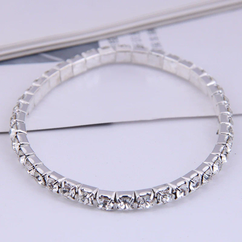 Fashion Simple Single Row Diamond Alloy Female Bracelet - Image 7