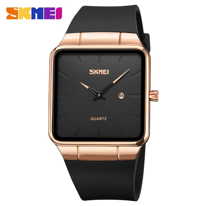 Fashion Square Men's Watch Zinc Alloy Case Tpu Strap Mineral Reinforced Glass Mirror Quartz Waterproof - Image 7