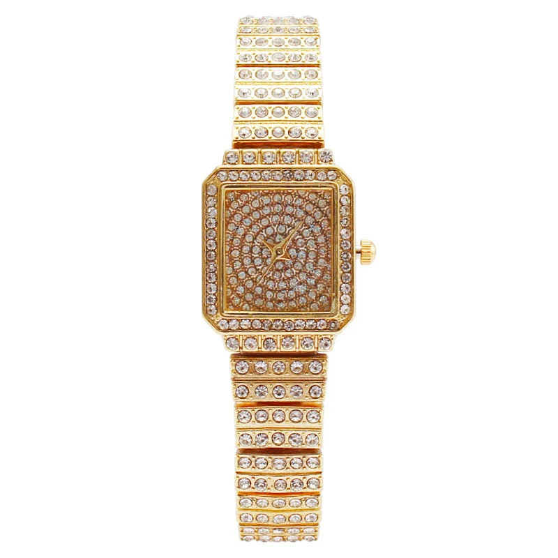 Fashion Square Women's Metal Bracelet Watch With Mineral Strengthened Glass Mirror And Copper Clasp