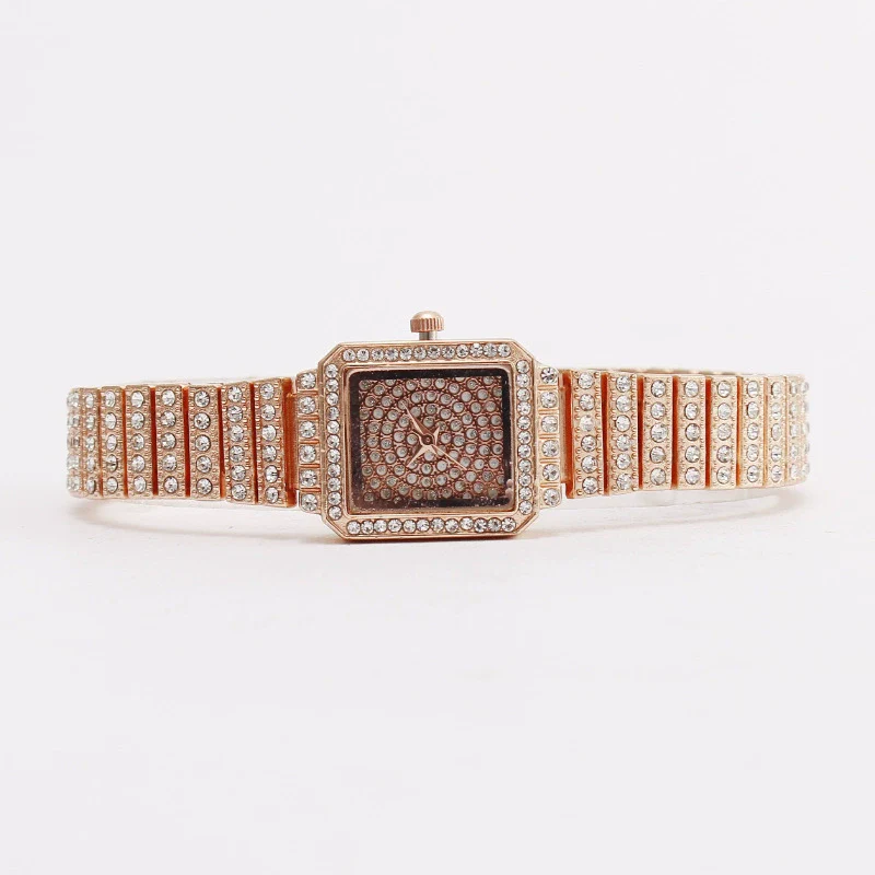 Fashion Square Women's Metal Bracelet Watch With Mineral Strengthened Glass Mirror And Copper Clasp - Image 3