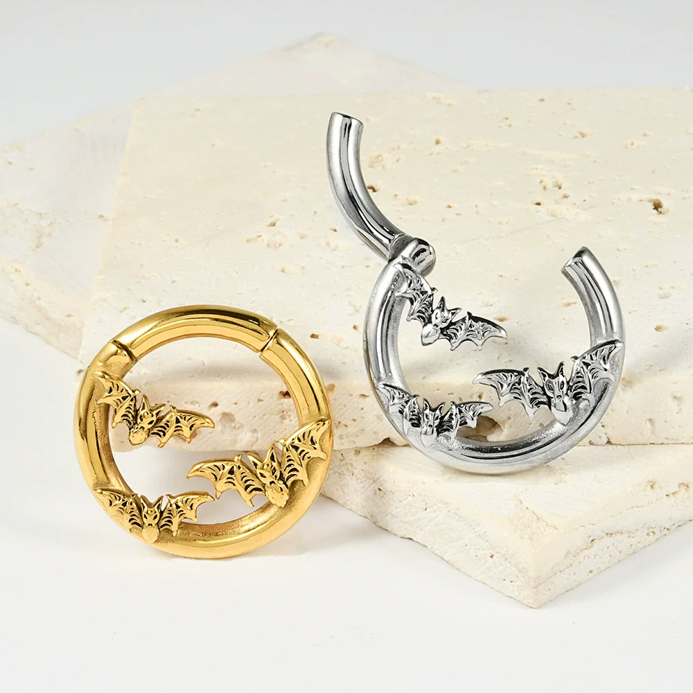 Fashion Stainless Steel Skull Totem Geometric Electroplated Auricle Earlobe Earrings - Image 4