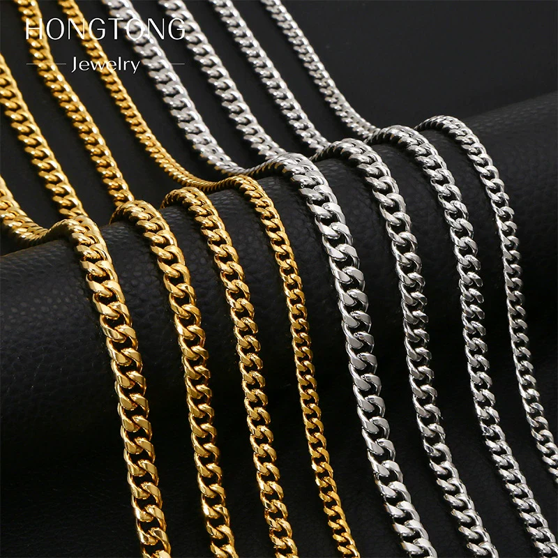 Fashion Titanium Steel And Stainless Steel Round Grinding Cuban Chain Necklace With Wave Pattern And Geometric Style Unisex Jewelry With Electroplating Treatment