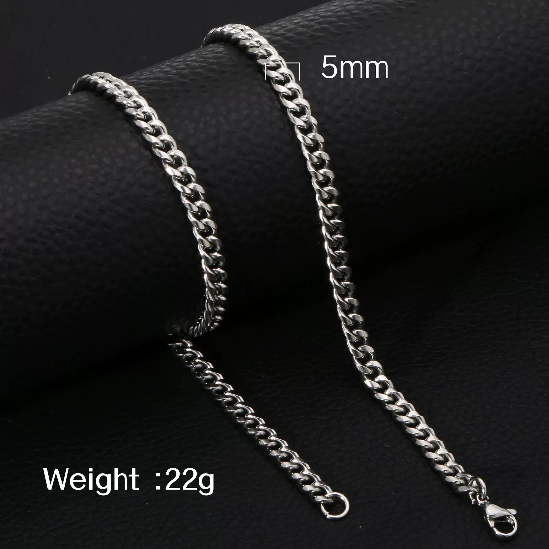 Fashion Titanium Steel And Stainless Steel Round Grinding Cuban Chain Necklace With Wave Pattern And Geometric Style Unisex Jewelry With Electroplating Treatment - Image 10