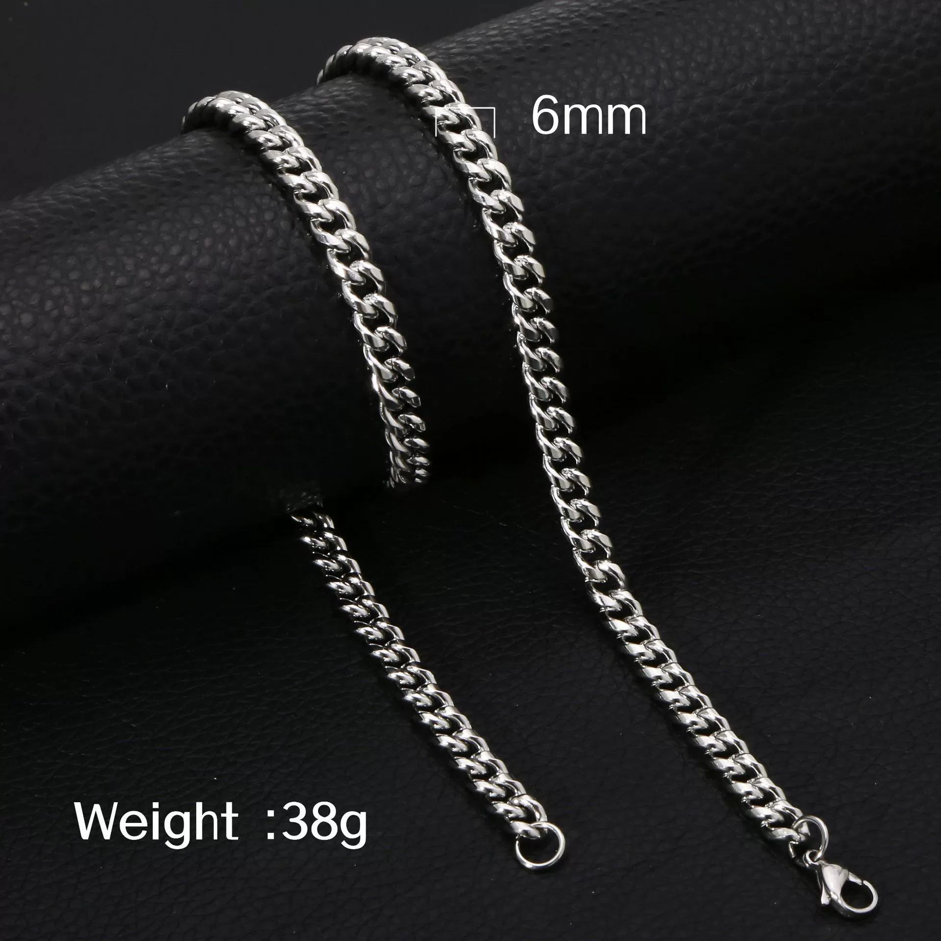 Fashion Titanium Steel And Stainless Steel Round Grinding Cuban Chain Necklace With Wave Pattern And Geometric Style Unisex Jewelry With Electroplating Treatment - Image 11
