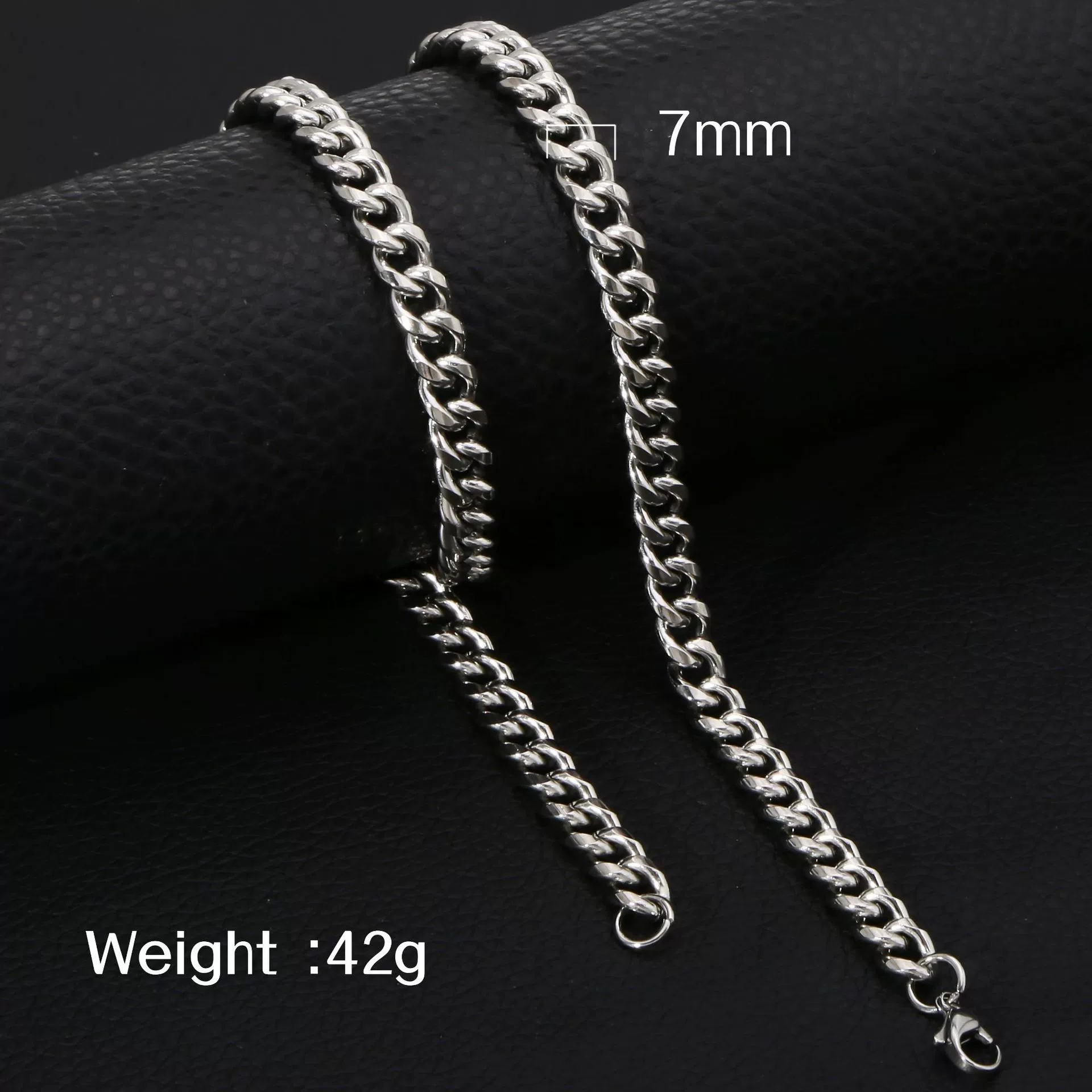Fashion Titanium Steel And Stainless Steel Round Grinding Cuban Chain Necklace With Wave Pattern And Geometric Style Unisex Jewelry With Electroplating Treatment - Image 12