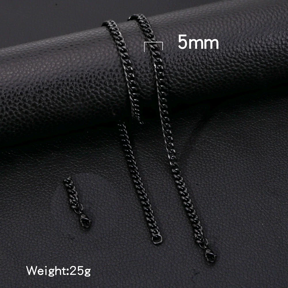 Fashion Titanium Steel And Stainless Steel Round Grinding Cuban Chain Necklace With Wave Pattern And Geometric Style Unisex Jewelry With Electroplating Treatment - Image 14