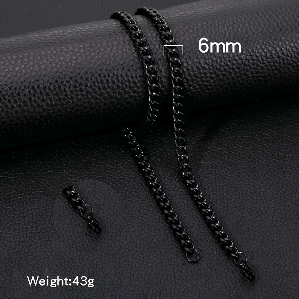 Fashion Titanium Steel And Stainless Steel Round Grinding Cuban Chain Necklace With Wave Pattern And Geometric Style Unisex Jewelry With Electroplating Treatment - Image 15