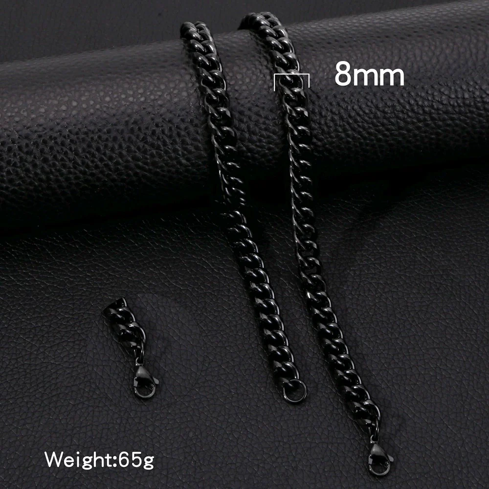 Fashion Titanium Steel And Stainless Steel Round Grinding Cuban Chain Necklace With Wave Pattern And Geometric Style Unisex Jewelry With Electroplating Treatment - Image 17