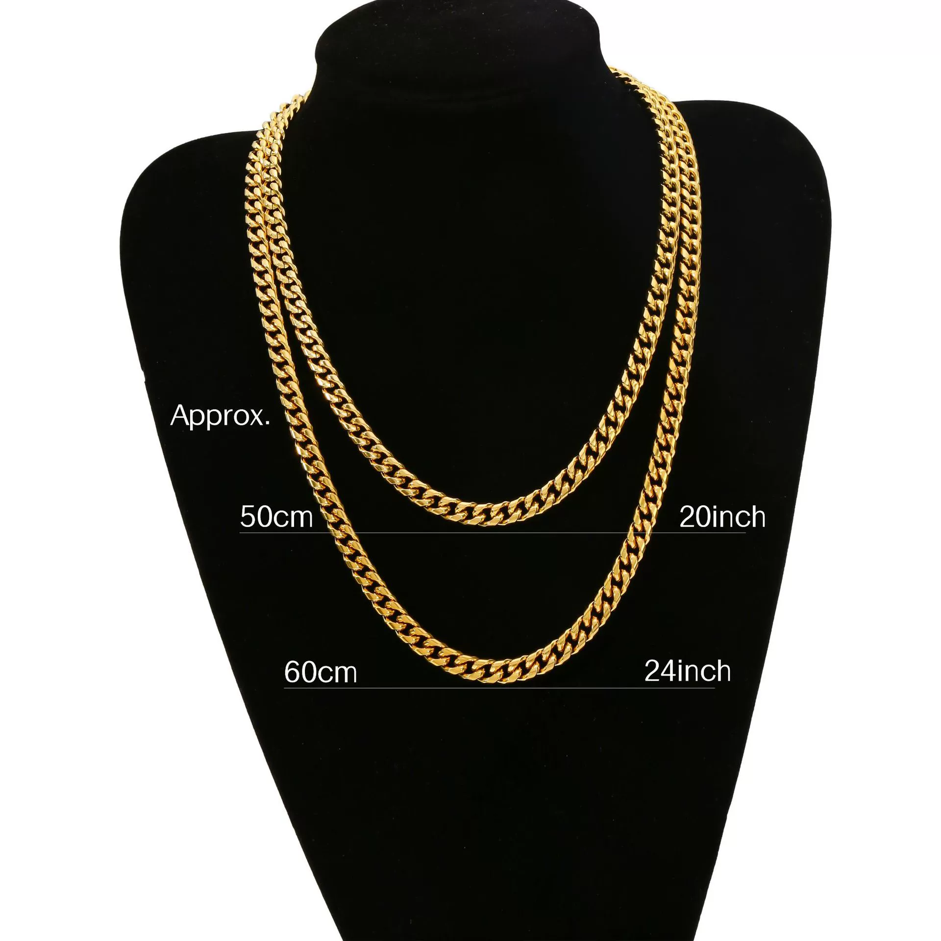 Fashion Titanium Steel And Stainless Steel Round Grinding Cuban Chain Necklace With Wave Pattern And Geometric Style Unisex Jewelry With Electroplating Treatment - Image 3
