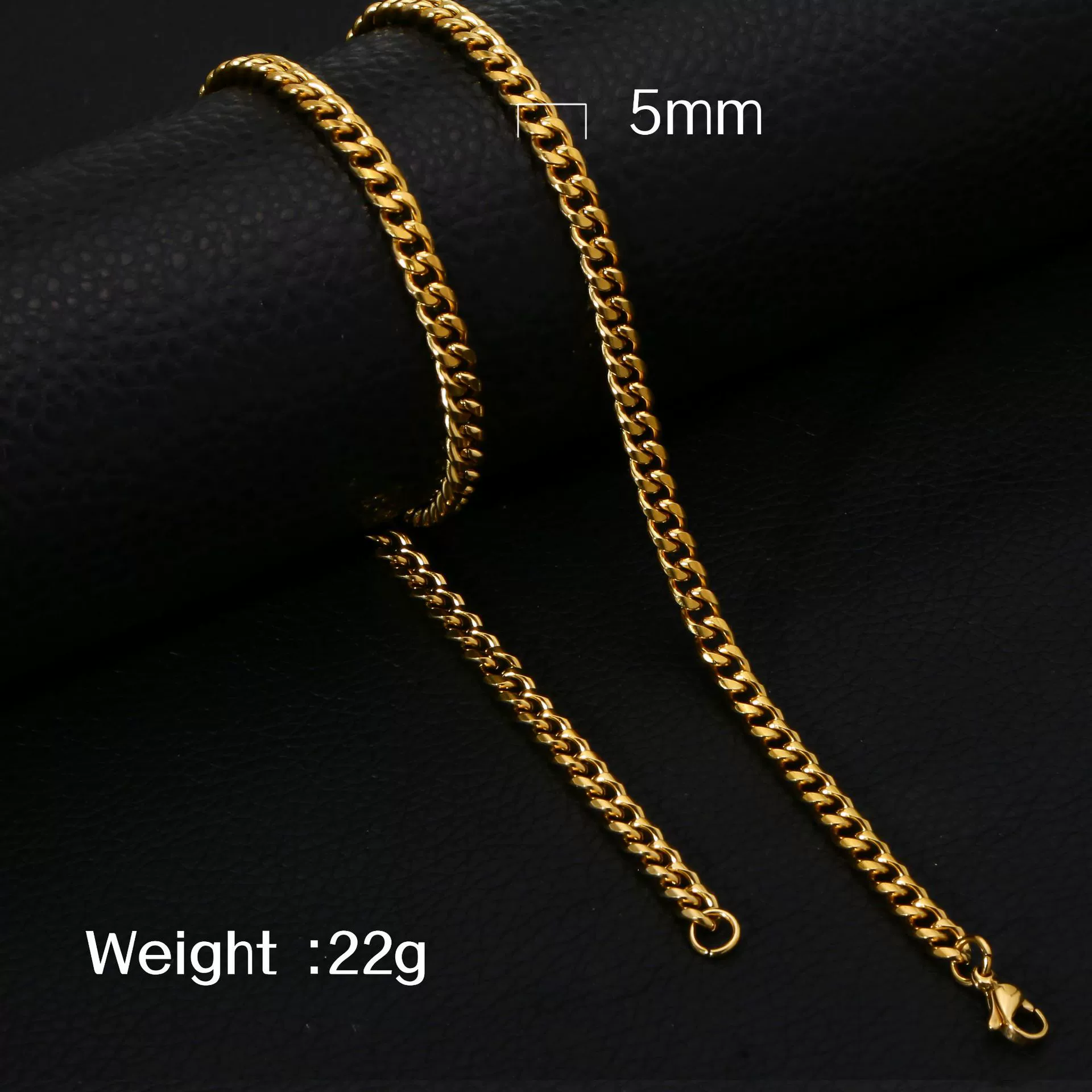 Fashion Titanium Steel And Stainless Steel Round Grinding Cuban Chain Necklace With Wave Pattern And Geometric Style Unisex Jewelry With Electroplating Treatment - Image 6