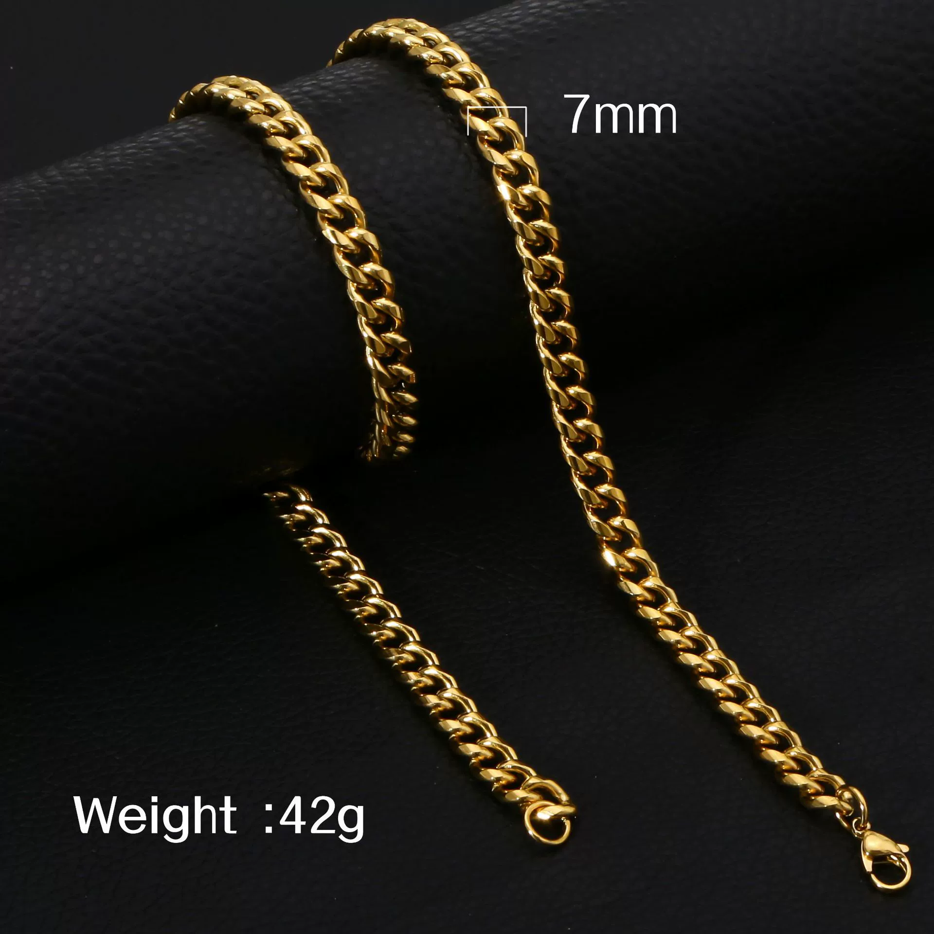Fashion Titanium Steel And Stainless Steel Round Grinding Cuban Chain Necklace With Wave Pattern And Geometric Style Unisex Jewelry With Electroplating Treatment - Image 8
