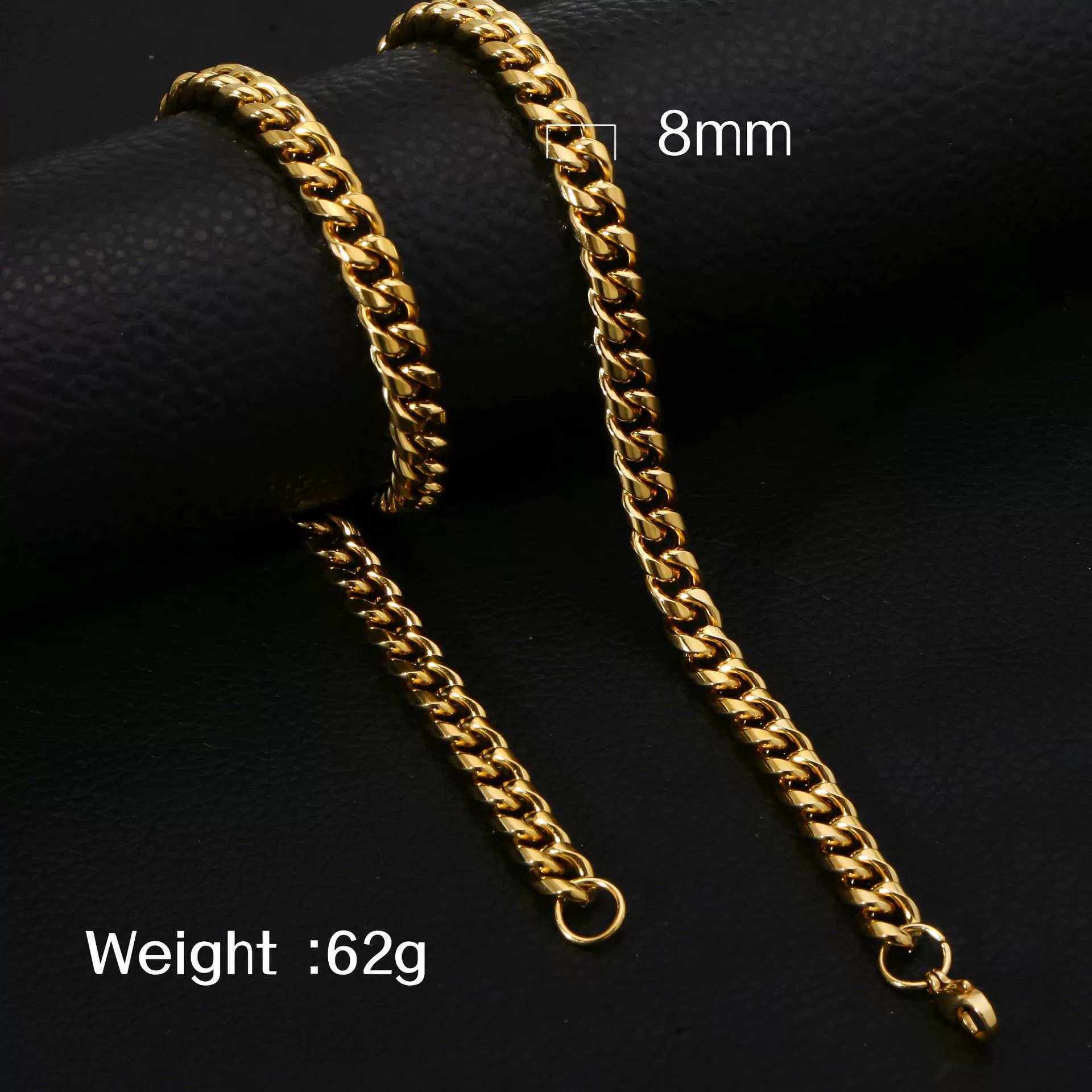 Fashion Titanium Steel And Stainless Steel Round Grinding Cuban Chain Necklace With Wave Pattern And Geometric Style Unisex Jewelry With Electroplating Treatment - Image 9