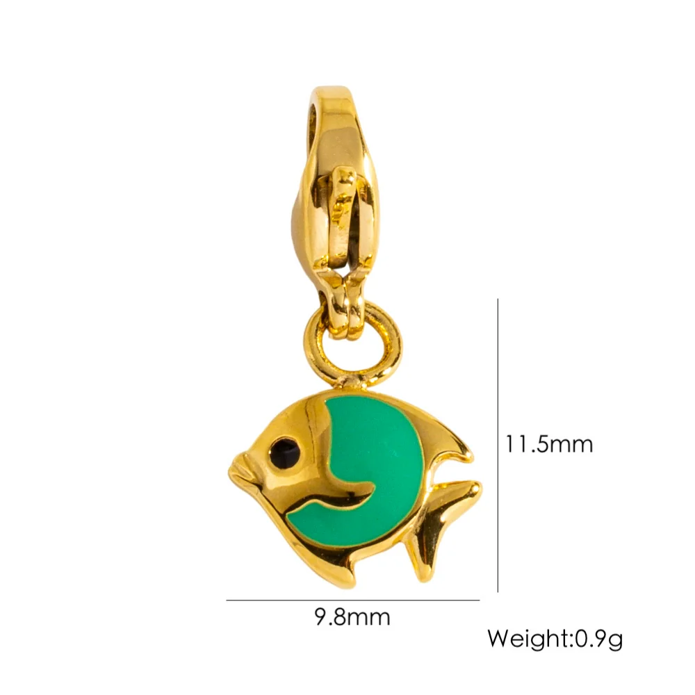 Fashion Tropical Fish Stainless Steel Jewelry Accessories Cute Oil Dropping Marine Elements Fish Pendant - Image 8
