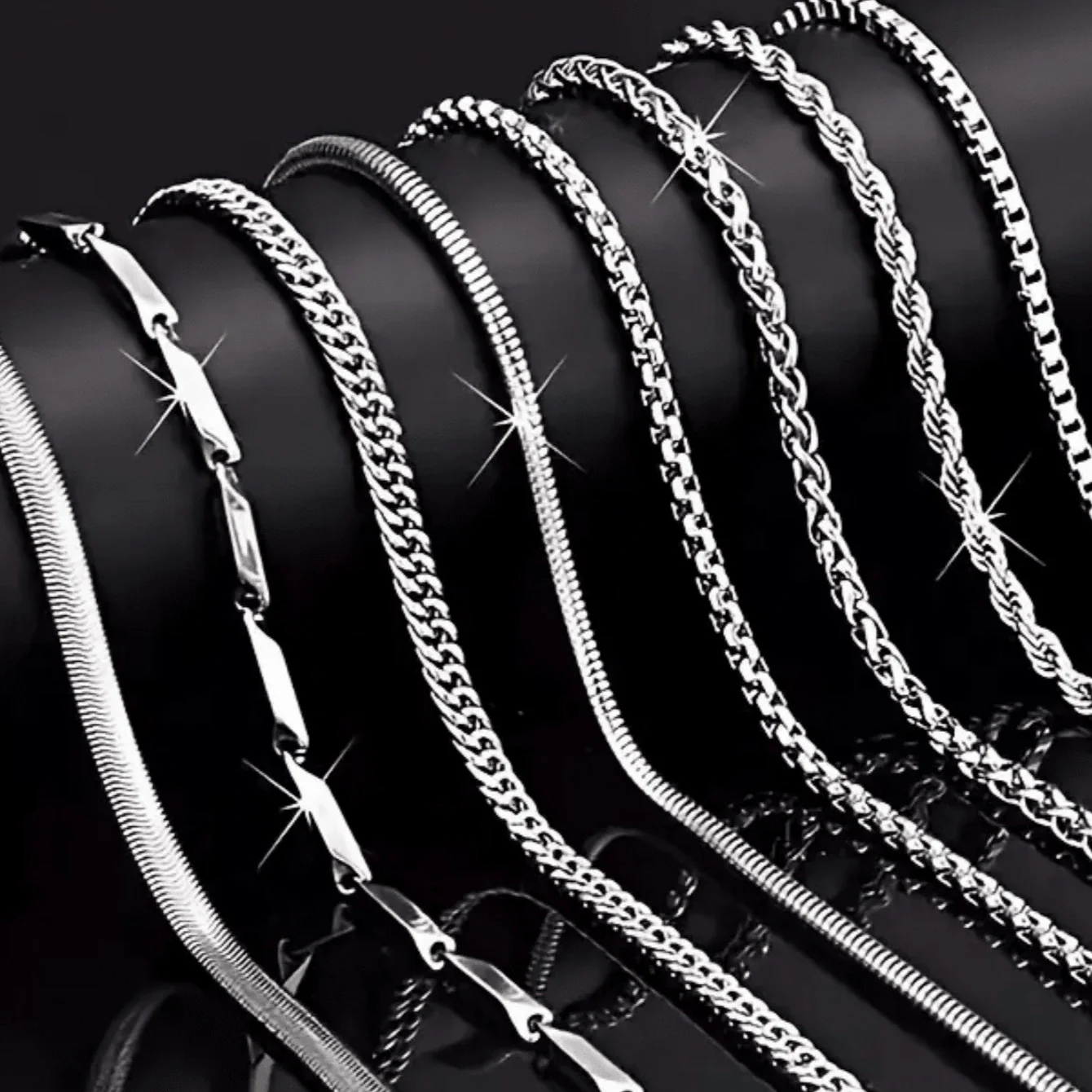 Fashion Unisex Stainless Steel And Titanium Steel Chain Necklace Hip Hop Style Electroplated