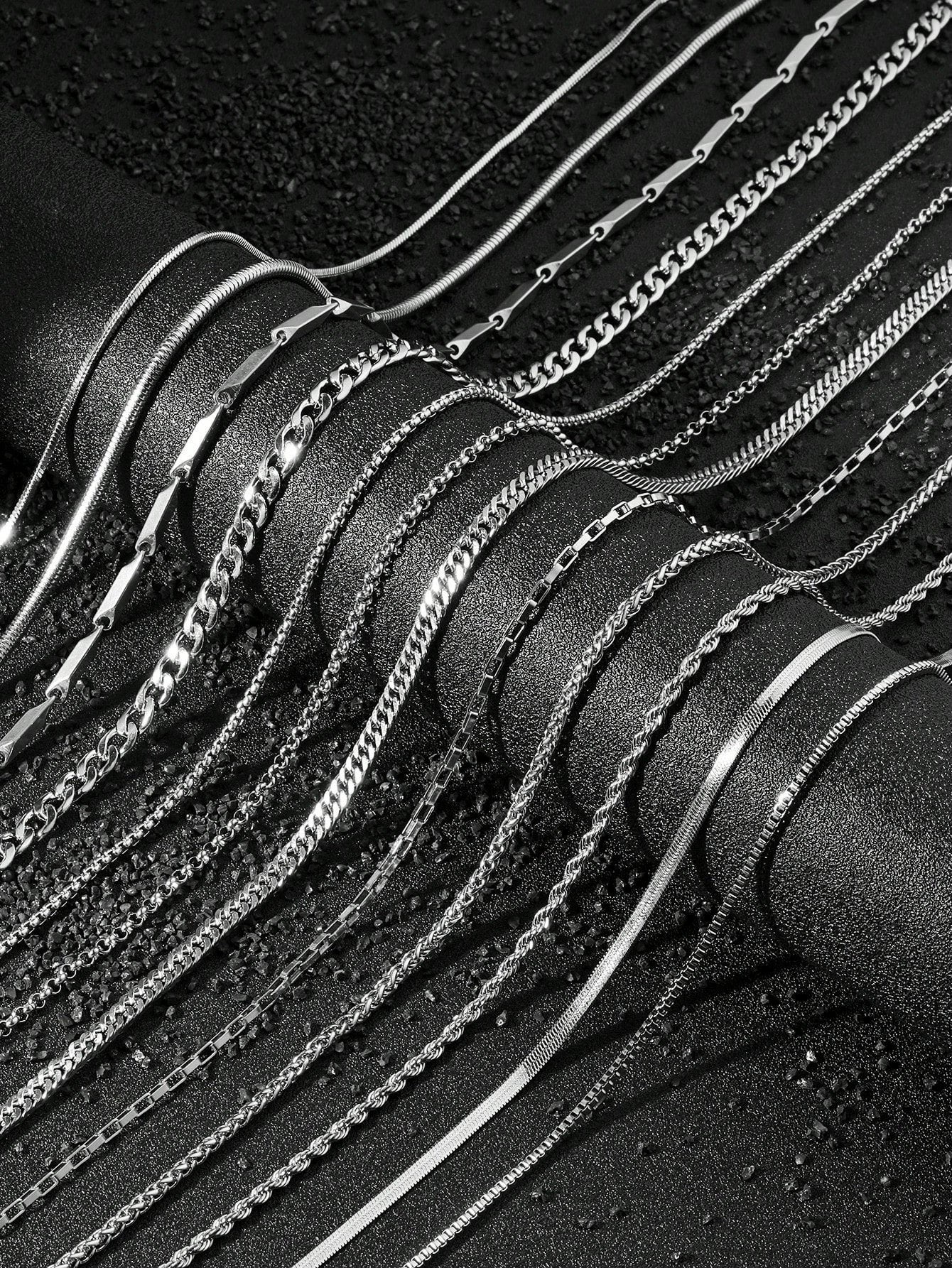 Fashion Unisex Stainless Steel And Titanium Steel Chain Necklace Hip Hop Style Electroplated - Image 7