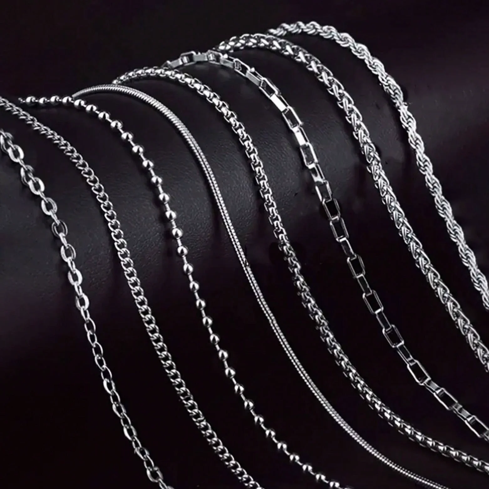 Fashion Unisex Stainless Steel And Titanium Steel Chain Necklace Hip Hop Style Electroplated - Image 8