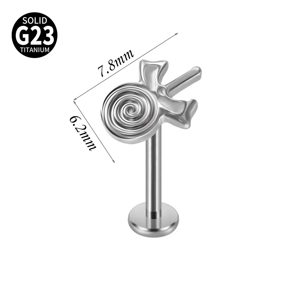Fashion Vshaped Tulip Flower Lip Heart Shape G23 Titanium Zircon Electroplated Piercing Inner Tooth Earrings - Image 17