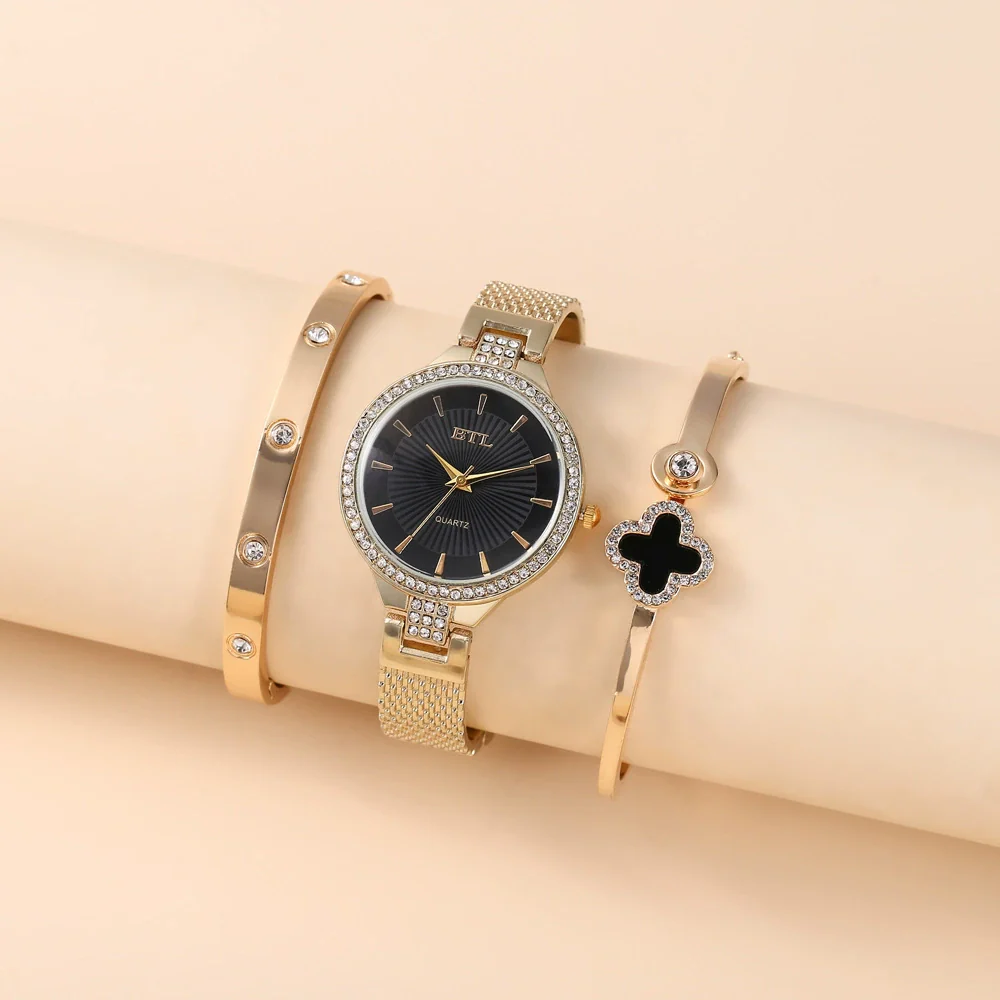 Fashion Waterproof Diamondencrusted Titanium Steel And Zinc Alloy Women's Square Bracelet Watch With Horseshoe Buckle - Image 3