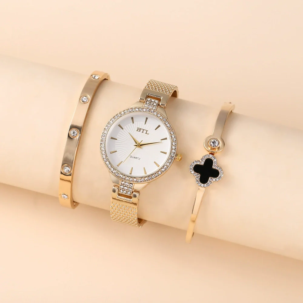 Fashion Waterproof Diamondencrusted Titanium Steel And Zinc Alloy Women's Square Bracelet Watch With Horseshoe Buckle - Image 4