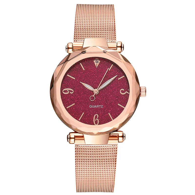 Fashion Women's Alloy And Stainless Steel Round Angular Mirror Quartz Watch - Image 14