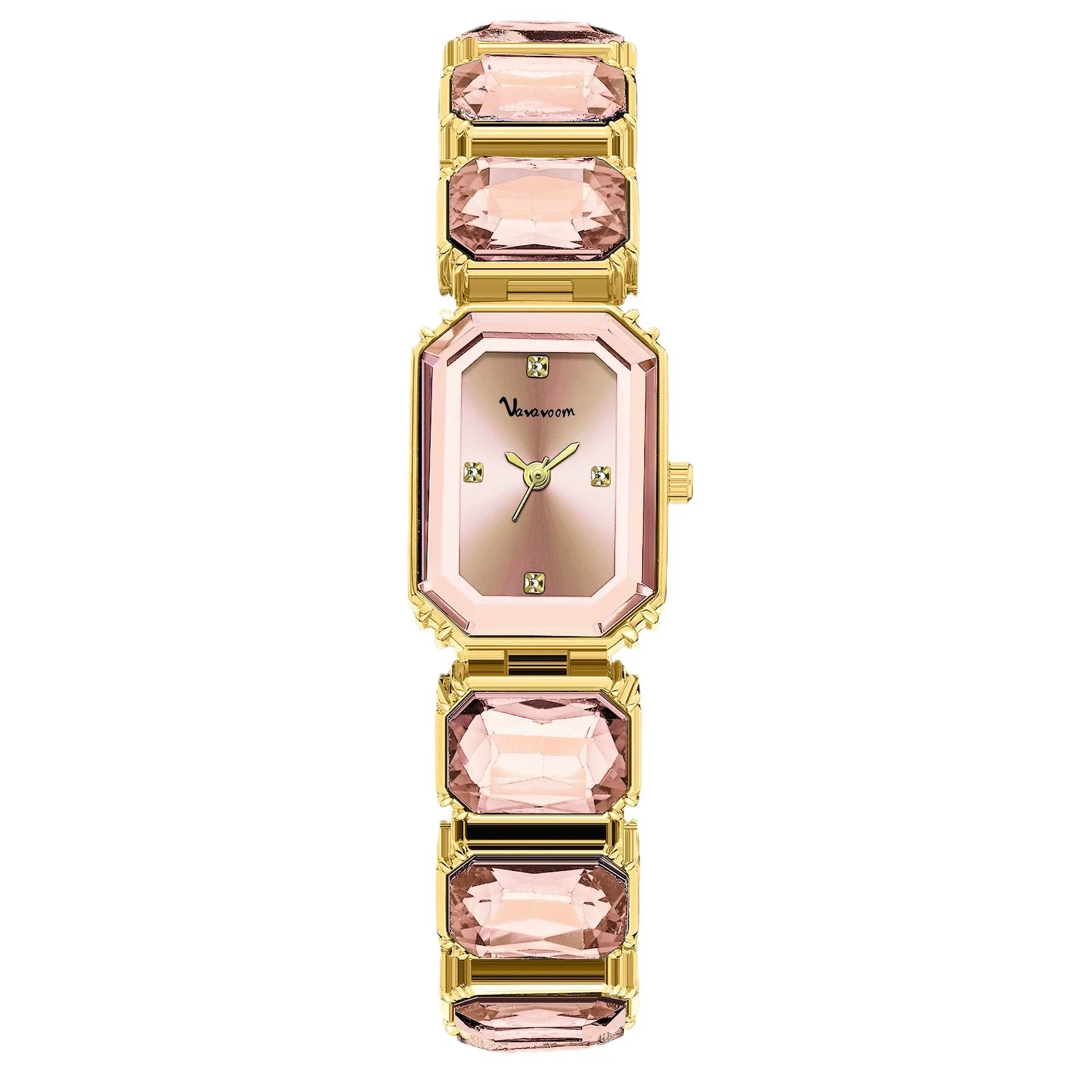 Fashion Women's Alloy And Stainless Steel Square Dial Quartz Watch With Diamond Inlay - Image 5