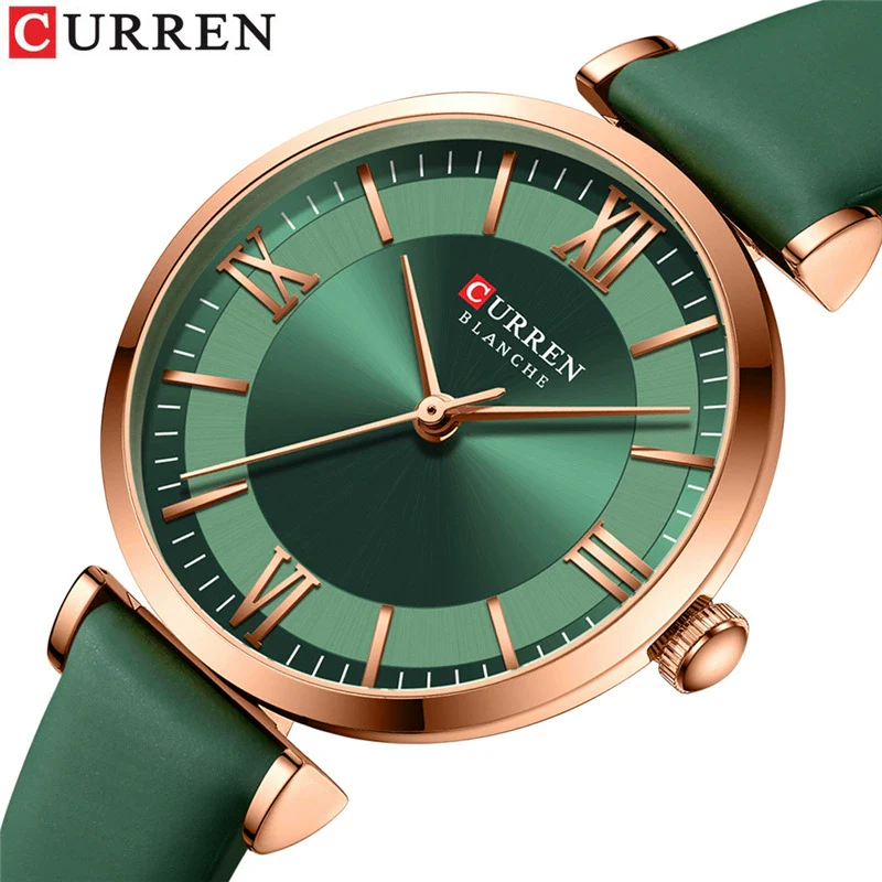 Fashion Women's Metal Alloy Plexiglass Mirror Round Dial Quartz Watch With Horseshoe Buckle