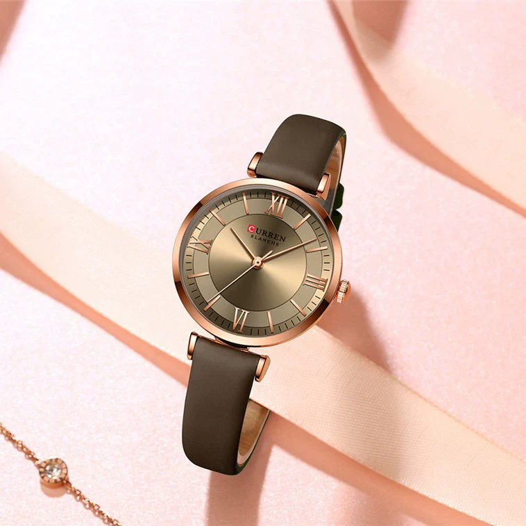 Fashion Women's Metal Alloy Plexiglass Mirror Round Dial Quartz Watch With Horseshoe Buckle - Image 2