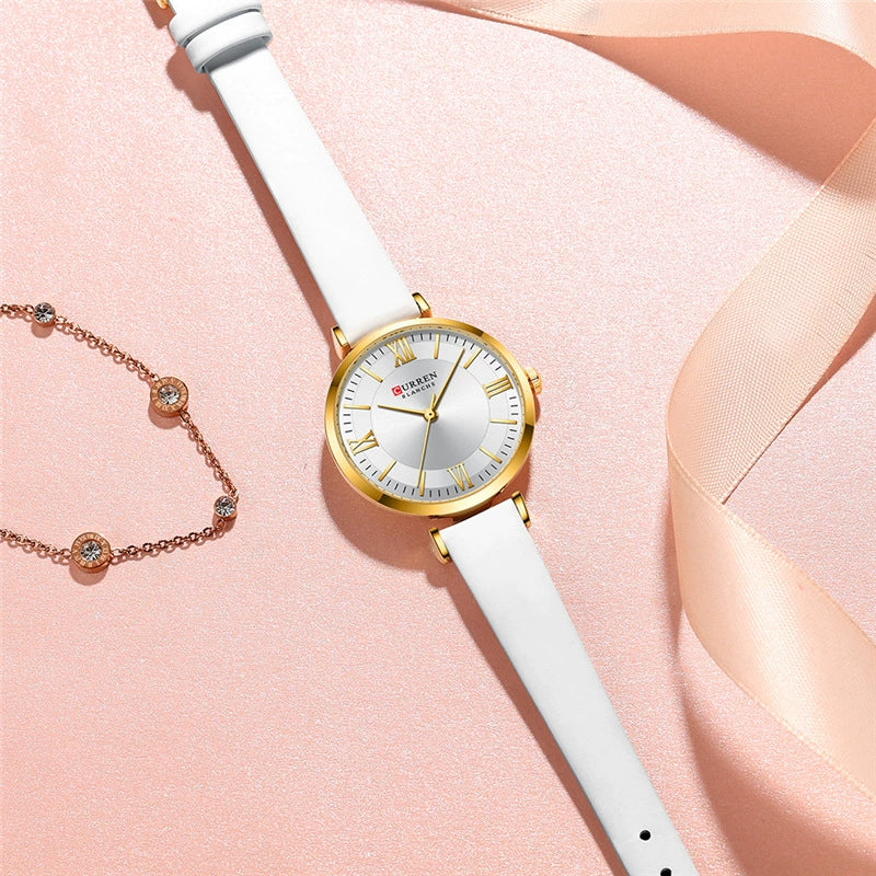 Fashion Women's Metal Alloy Plexiglass Mirror Round Dial Quartz Watch With Horseshoe Buckle - Image 3