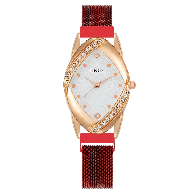 Fashion Women's Metal Belt Quartz Watch With Oval Dial And Mineral Strengthened Glass Mirror - Image 2